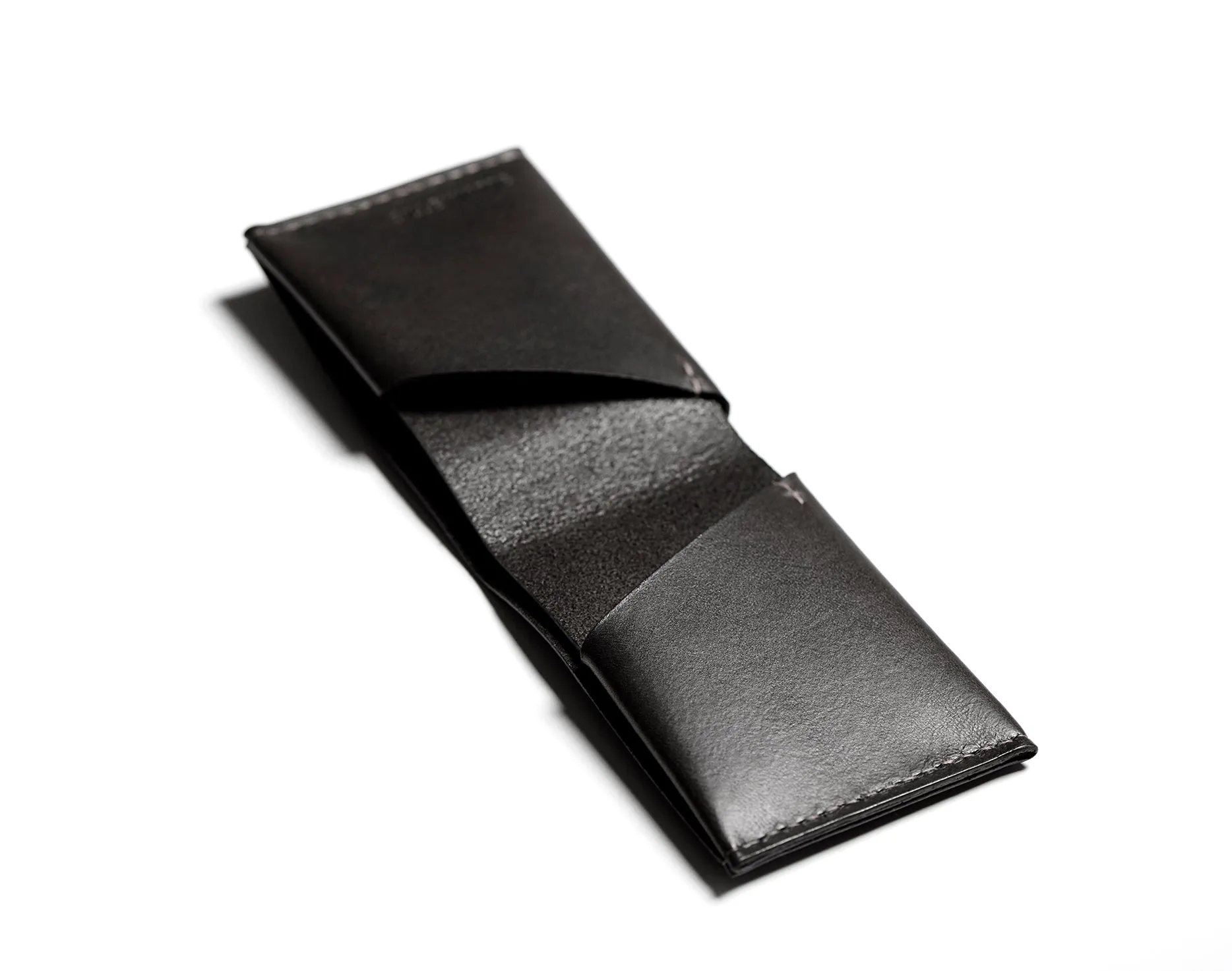 Leather bifold wallet: BECH (black)