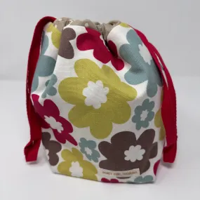Medium Handmade Drawstring Project Bag – Floral Design
