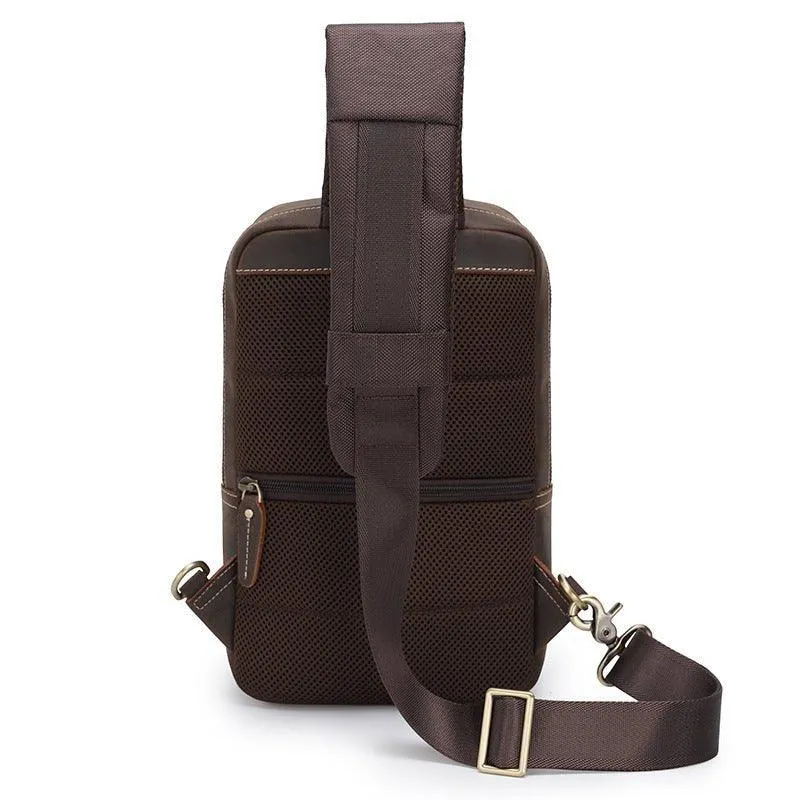 Men's Chest Crossbody Leather Sling Bag