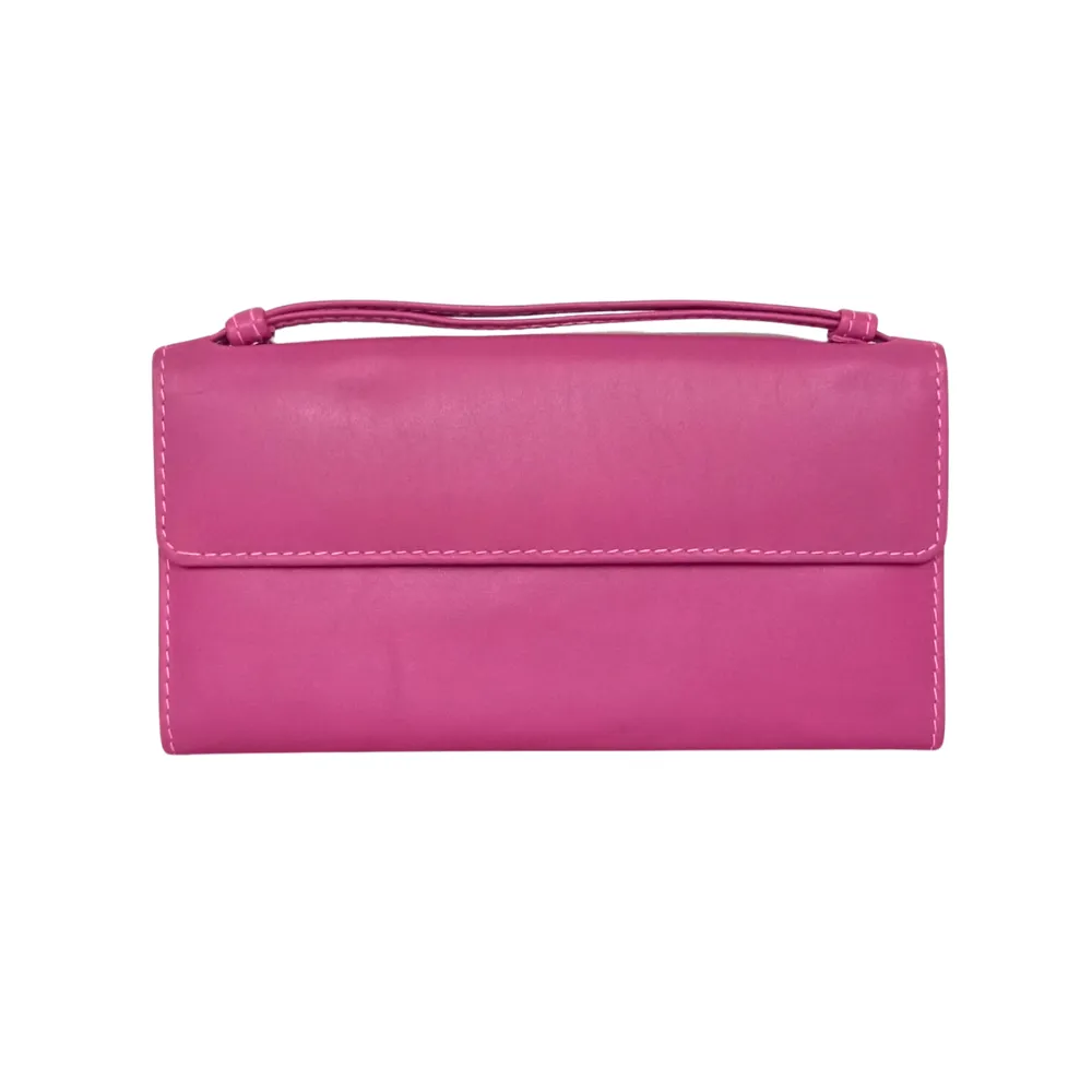 Neon Pink Women's Leather Wallet