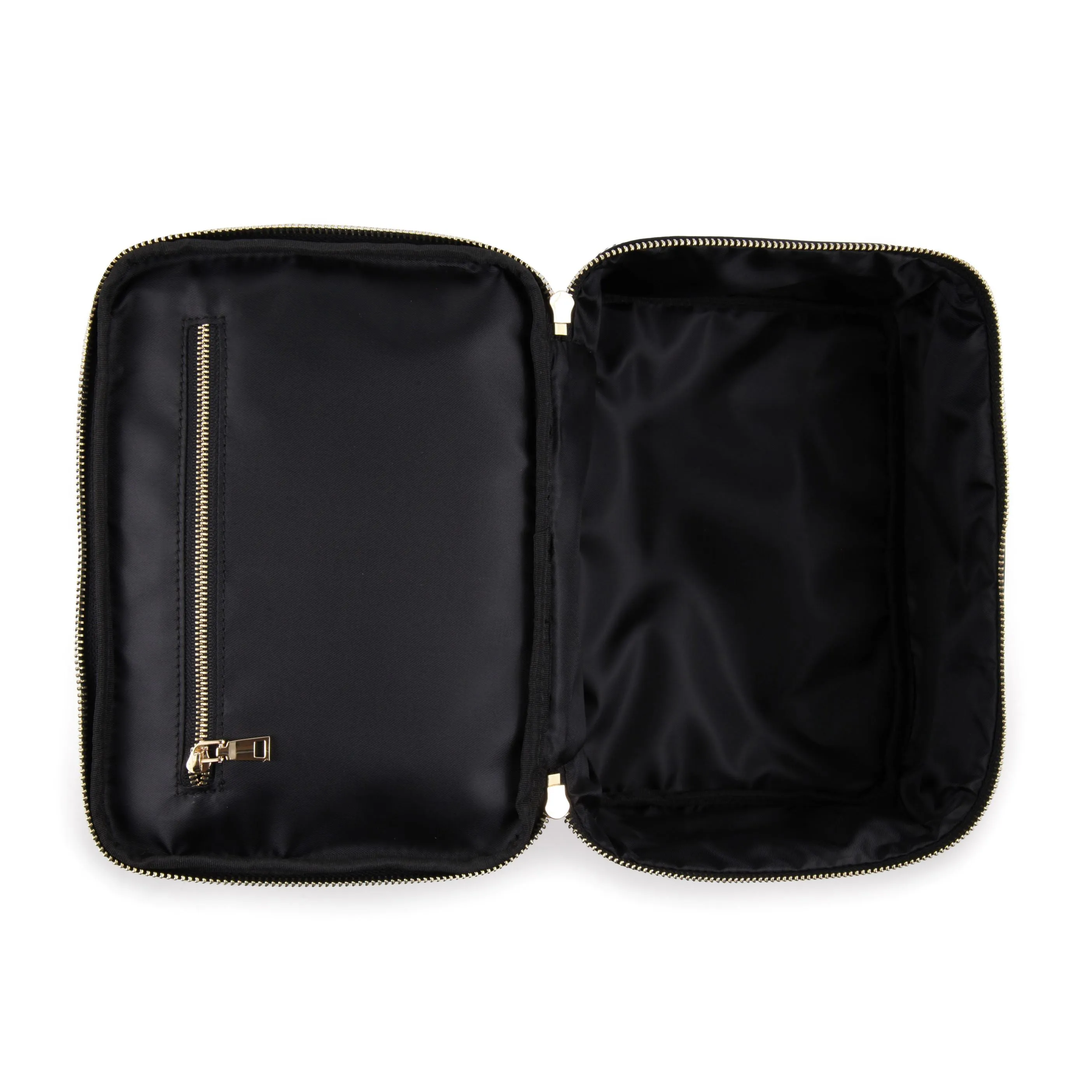 Personalised Luxury Nylon Vanity Case - Black with Gold Hardware