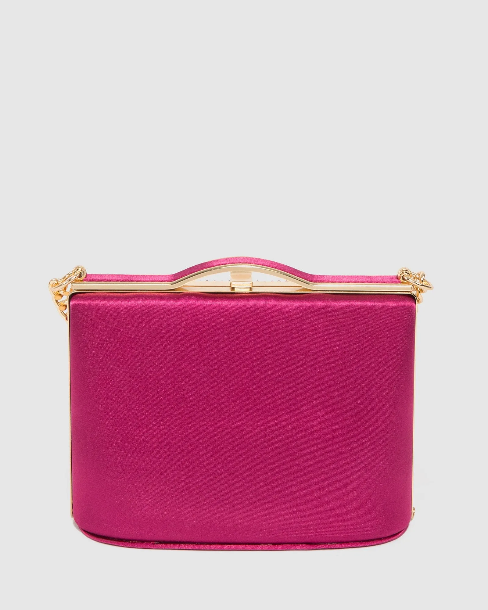 Pink Tullia Crystal Chain Clutch Bag