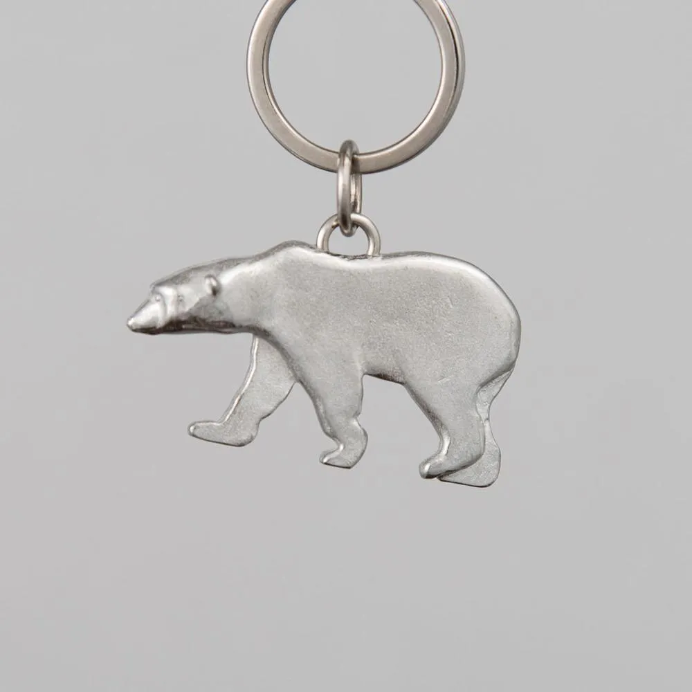 Polar Bear Pewter Keyring