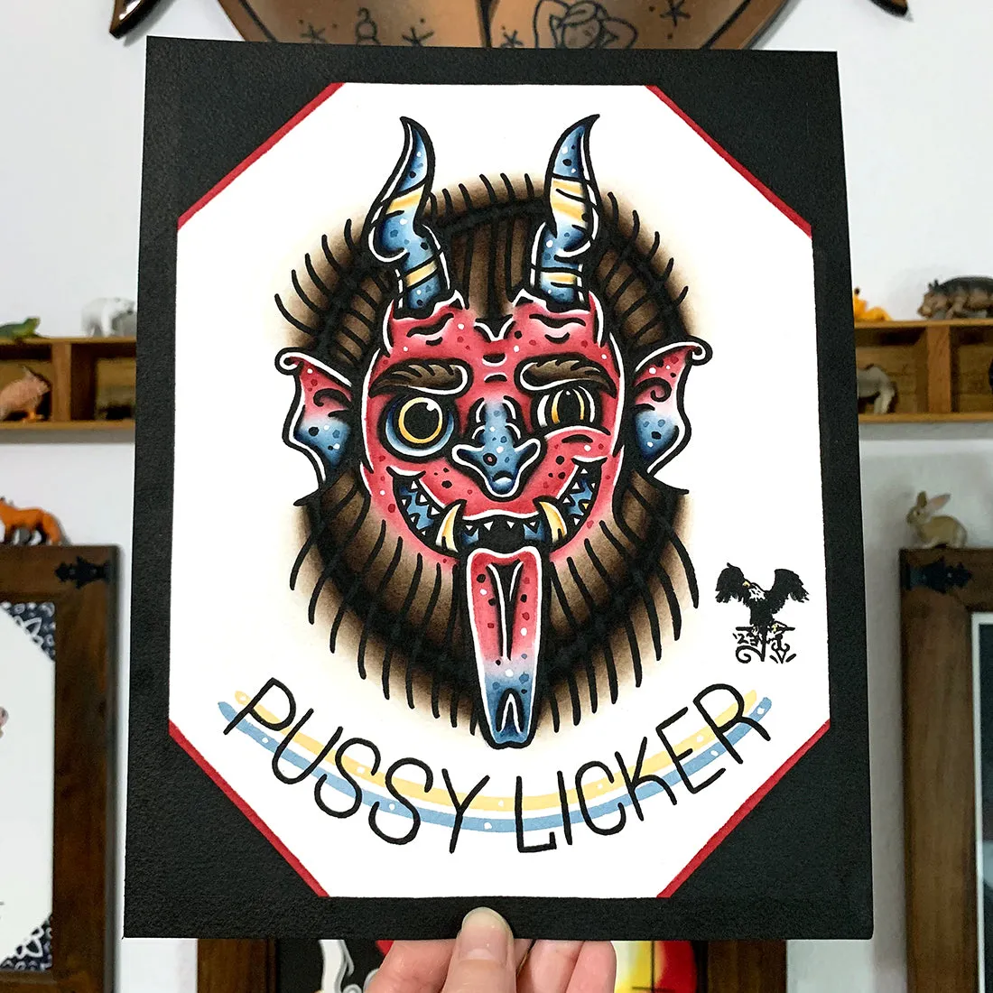 Pussy Licker Devil Head Original Painting