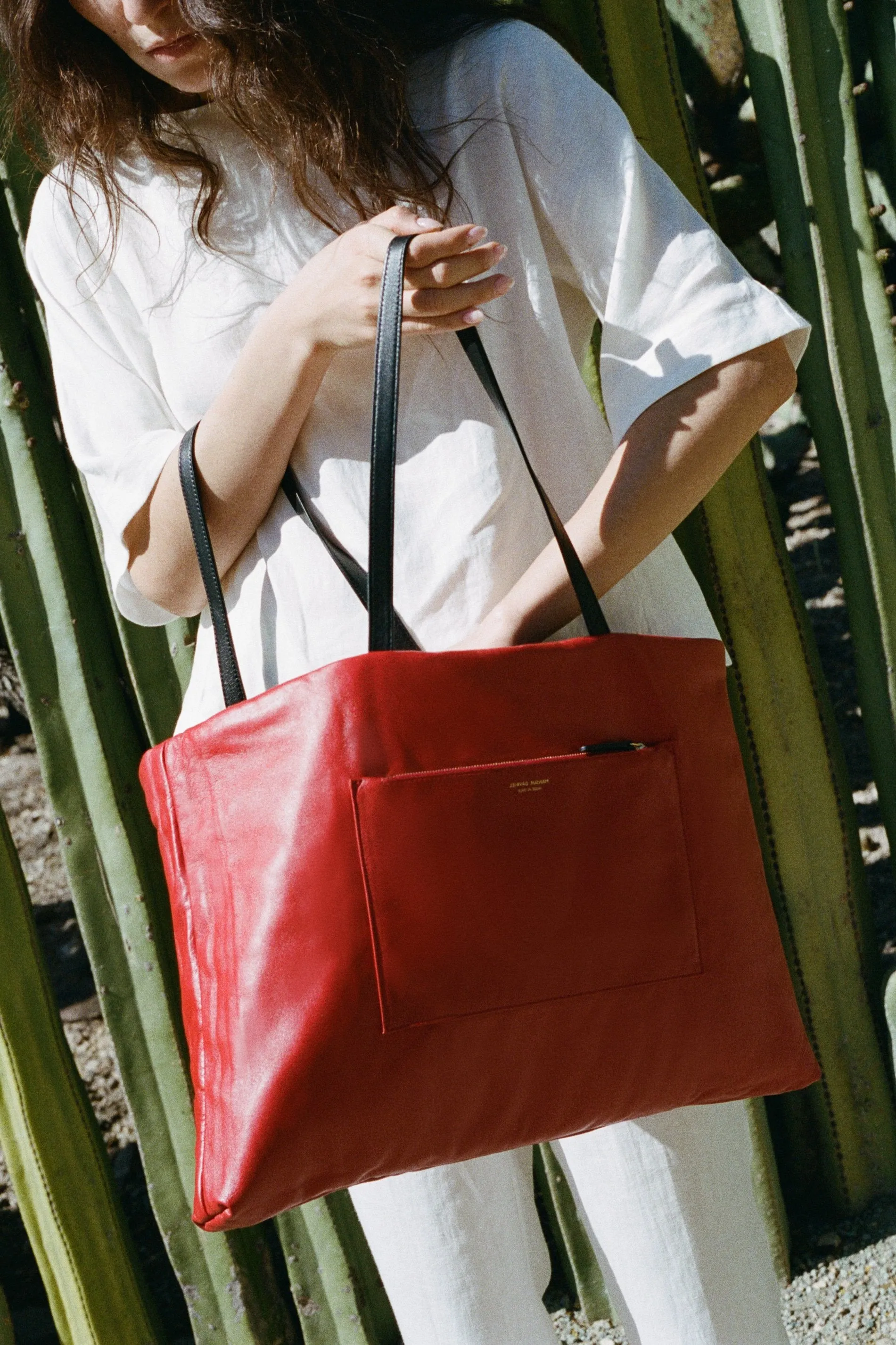 Reversible Pillow Tote Bag - Black/Flamma