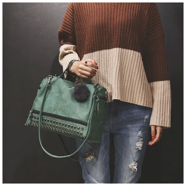 Rivet Vintage Leather Handbag