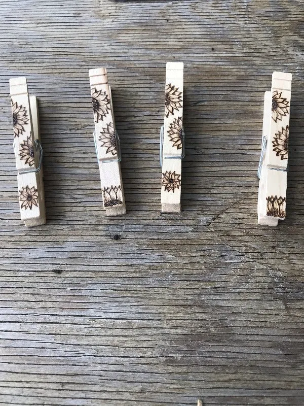 Sunflower Clothespin Magnet or Bag Clip