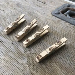 Sunflower Clothespin Magnet or Bag Clip