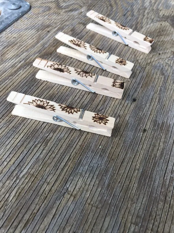 Sunflower Clothespin Magnet or Bag Clip