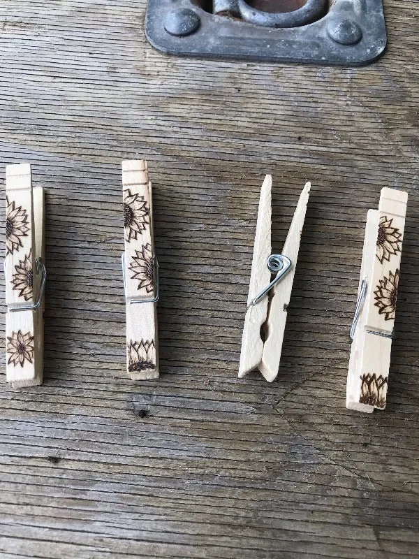 Sunflower Clothespin Magnet or Bag Clip