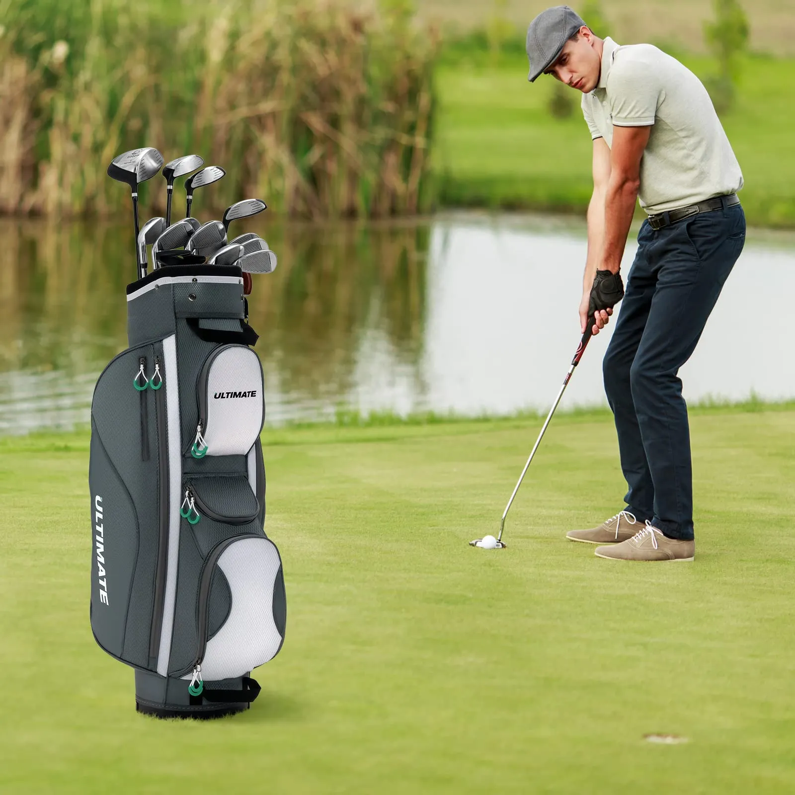 Tangkula Golf Cart Bag with 14 Dividers, Lightweight Golf Cart Bag