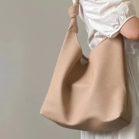 TAVIMART  -  Korean Fashion Womens Shoulder Bag Apricot Elegant Gentle Summer Large Capacity Leather Tote Bag Casual Daily New Handbag