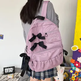 TAVIMART  -  Sweet Cute Girl Bow Backpack Casual Big Capacity Schoolbag Handbag Student Leisure Travel Backpack