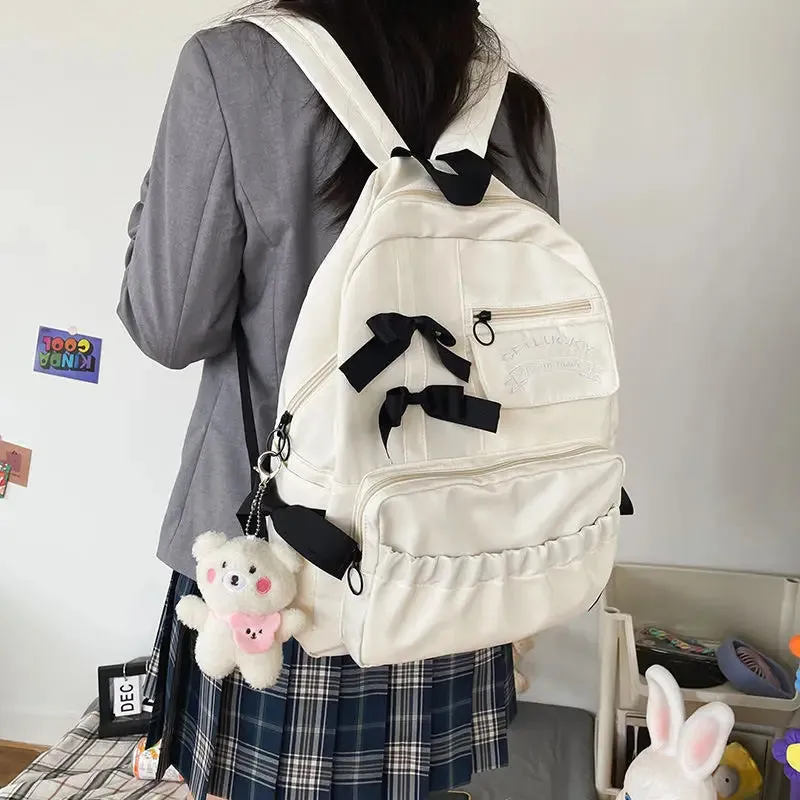 TAVIMART  -  Sweet Cute Girl Bow Backpack Casual Big Capacity Schoolbag Handbag Student Leisure Travel Backpack