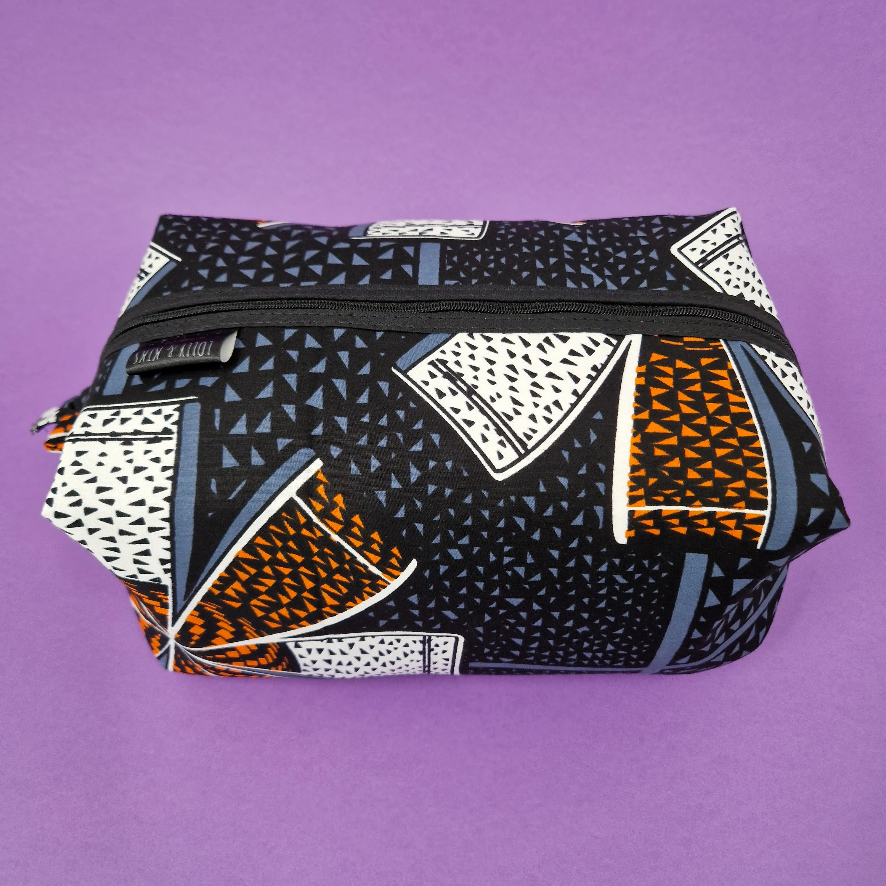 Toiletry Wash Bag - Grey and Orange