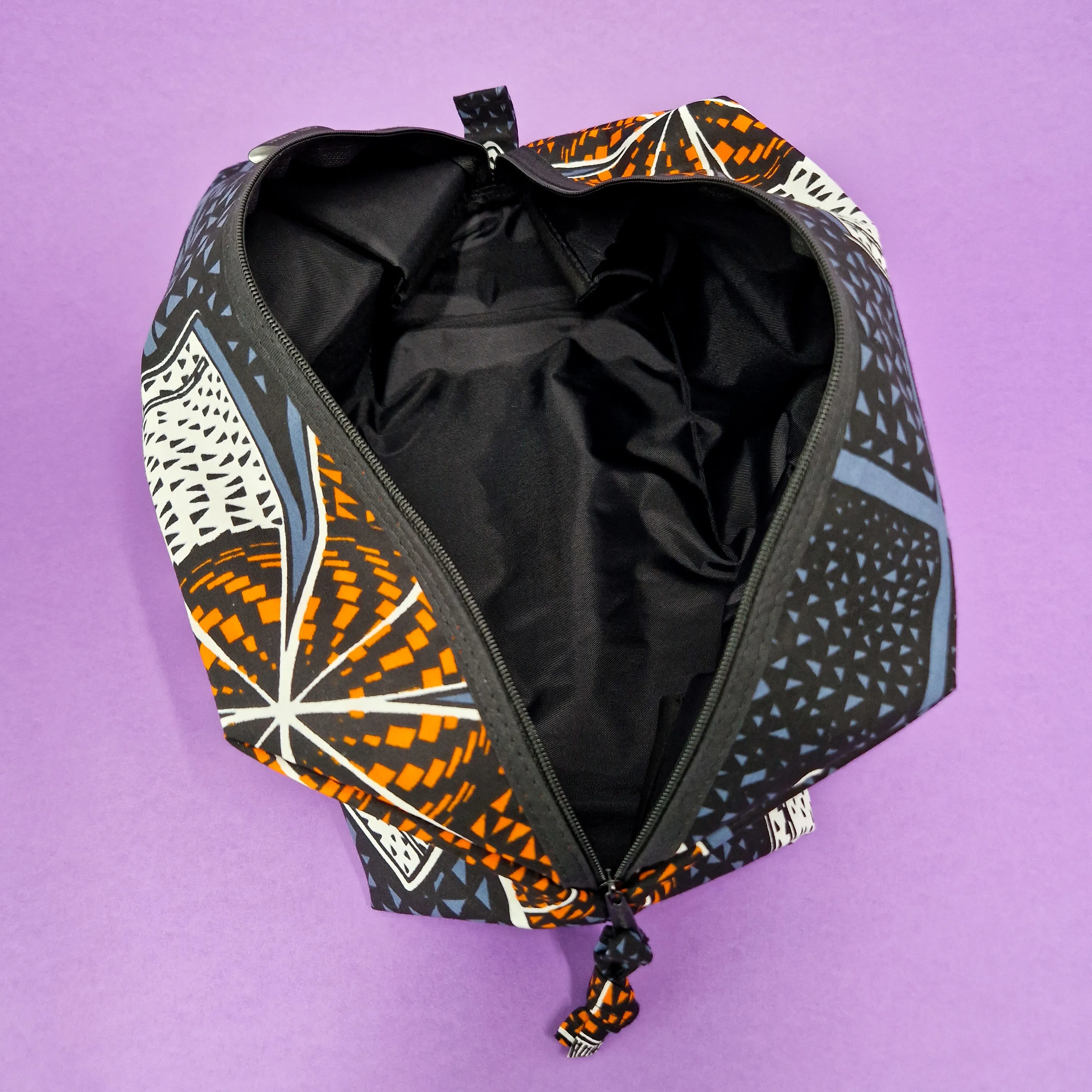 Toiletry Wash Bag - Grey and Orange