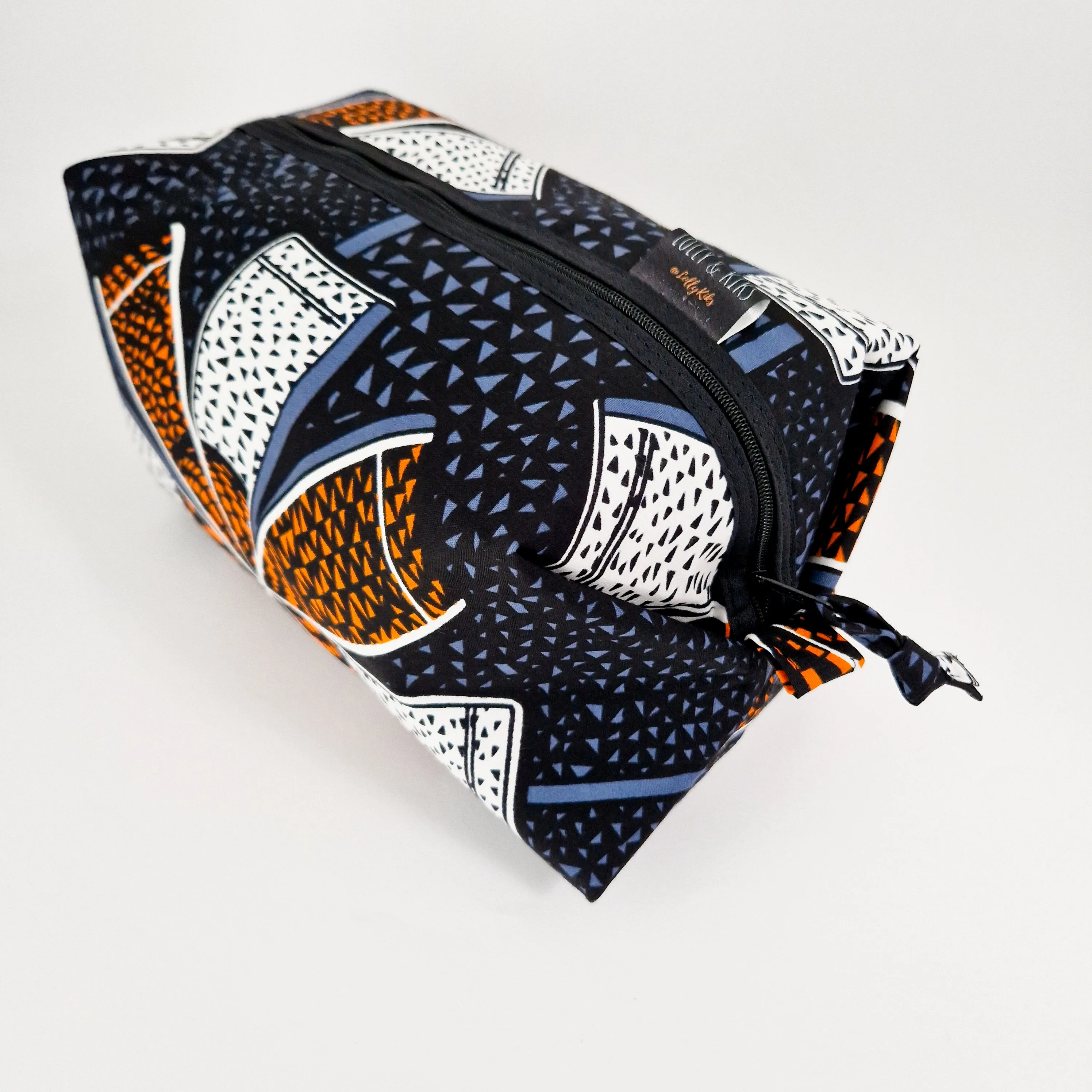 Toiletry Wash Bag - Grey and Orange