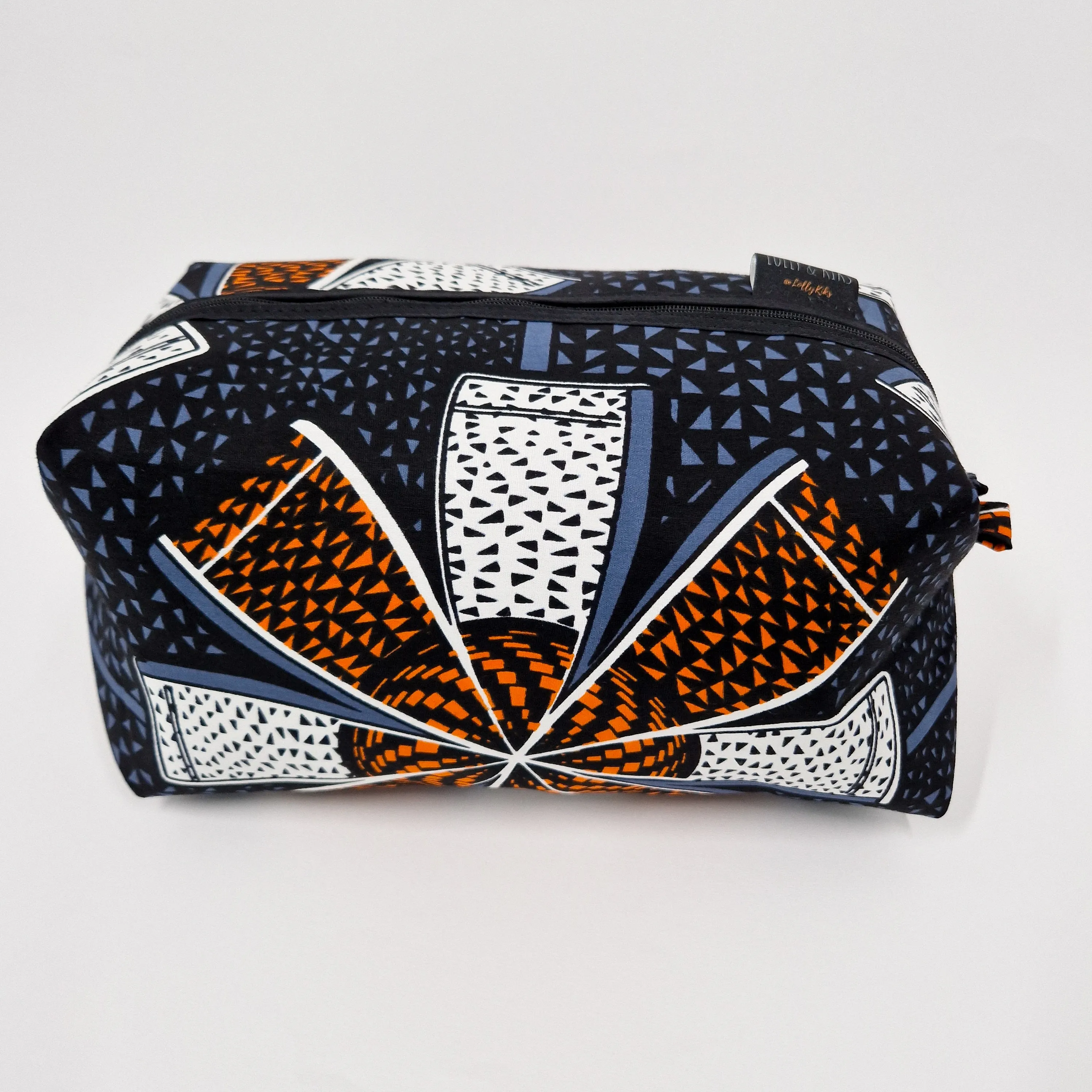 Toiletry Wash Bag - Grey and Orange