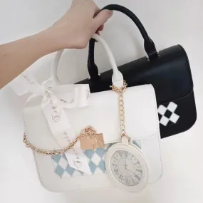 Uniwim Harajuku Jk Messenger Bag Women 2023 New Sweet Rhombic Pattern Casual Hand Bag Ladies Vintage Fairy Core Crossbody Bag