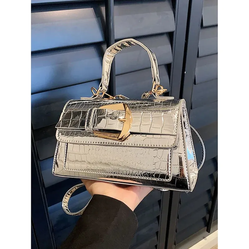 Uniwim Patent Leather Texture Casual All-match Small Square Bag Women's Light Luxury Design Sense 2024 Summer New Popular Crossbody Bag