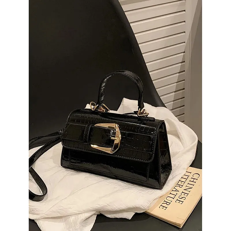 Uniwim Patent Leather Texture Casual All-match Small Square Bag Women's Light Luxury Design Sense 2024 Summer New Popular Crossbody Bag