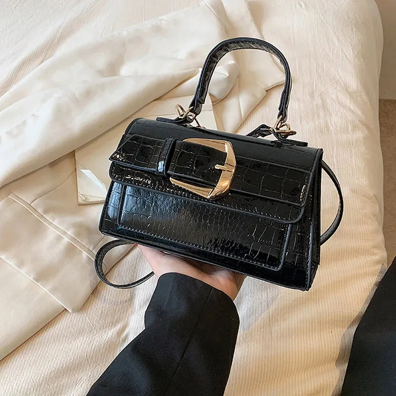 Uniwim Patent Leather Texture Casual All-match Small Square Bag Women's Light Luxury Design Sense 2024 Summer New Popular Crossbody Bag