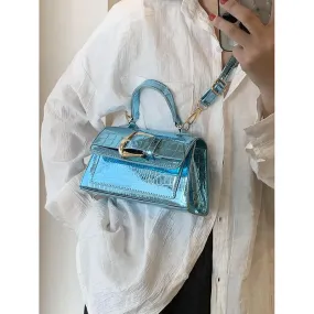 Uniwim Patent Leather Texture Casual All-match Small Square Bag Women's Light Luxury Design Sense 2024 Summer New Popular Crossbody Bag