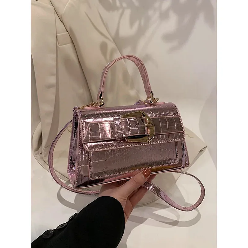 Uniwim Patent Leather Texture Casual All-match Small Square Bag Women's Light Luxury Design Sense 2024 Summer New Popular Crossbody Bag