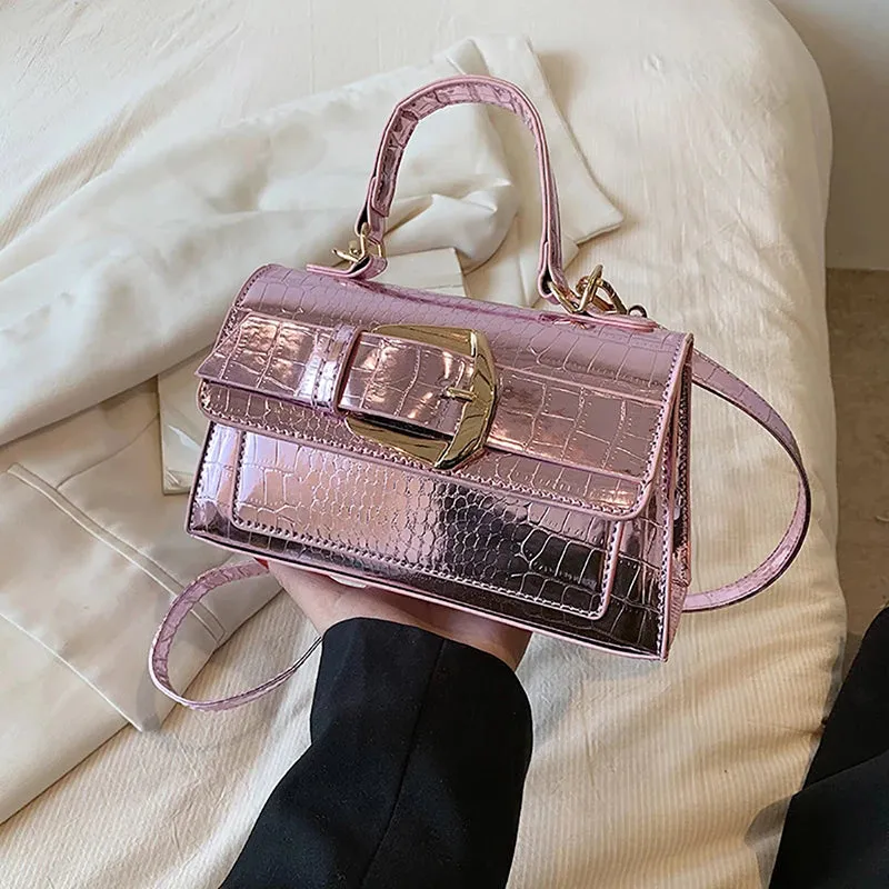 Uniwim Patent Leather Texture Casual All-match Small Square Bag Women's Light Luxury Design Sense 2024 Summer New Popular Crossbody Bag