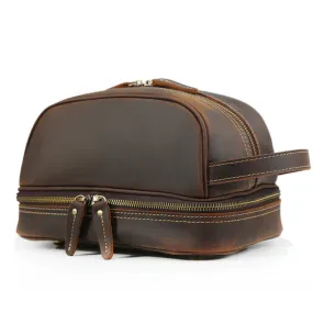 Vintage Leather Toiletry Bag