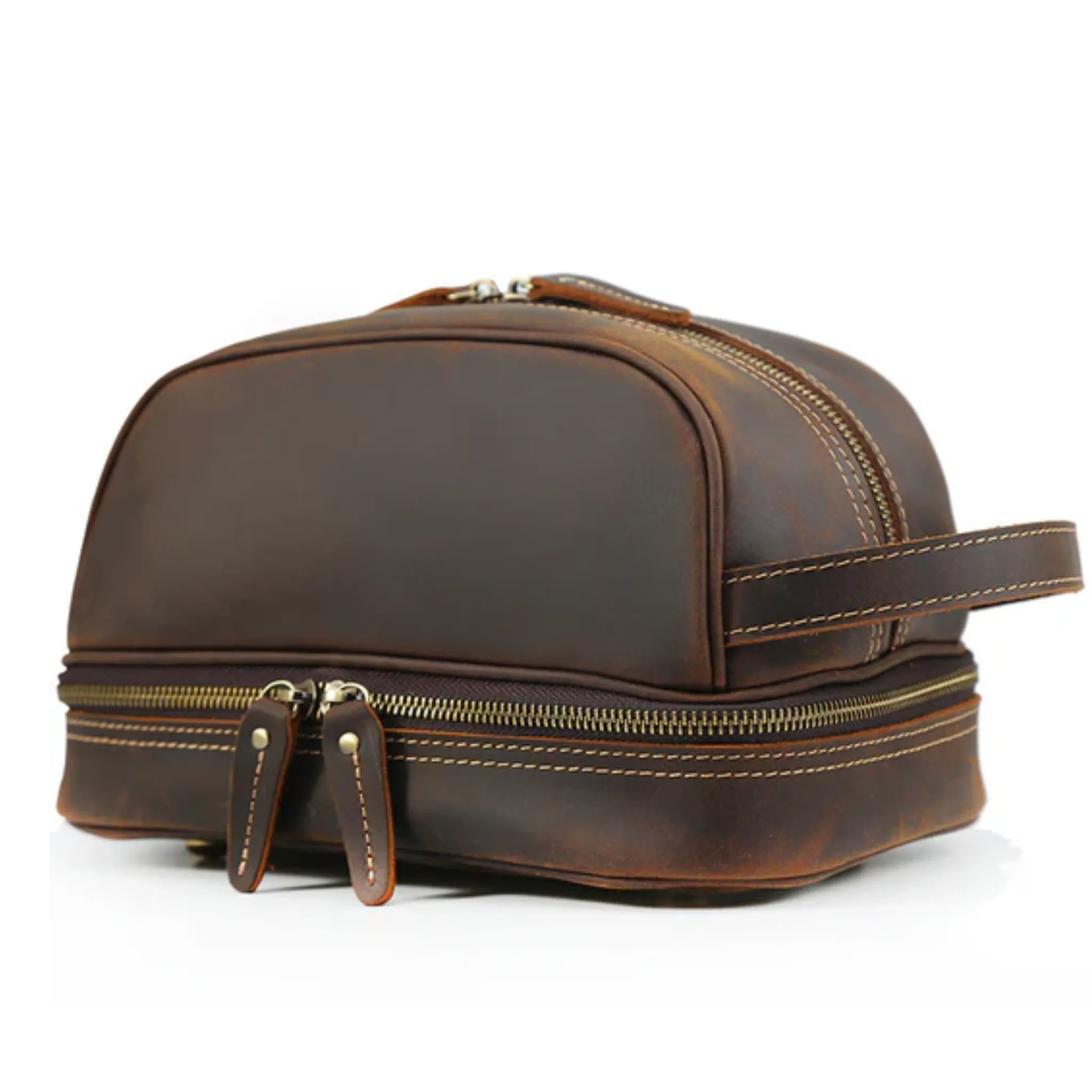 Vintage Leather Toiletry Bag