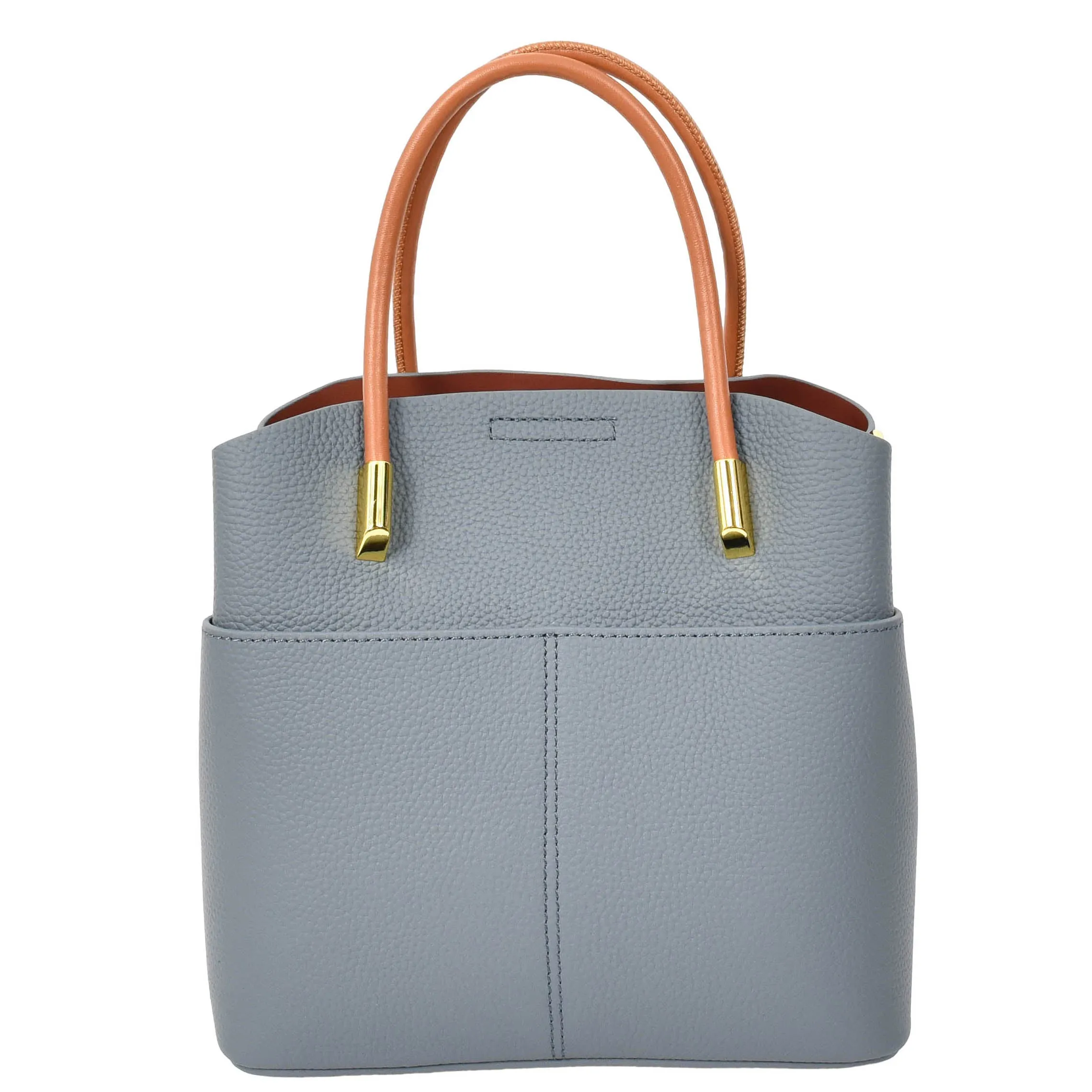 Womens Leather Top Handle Bag Ella Sky Blue