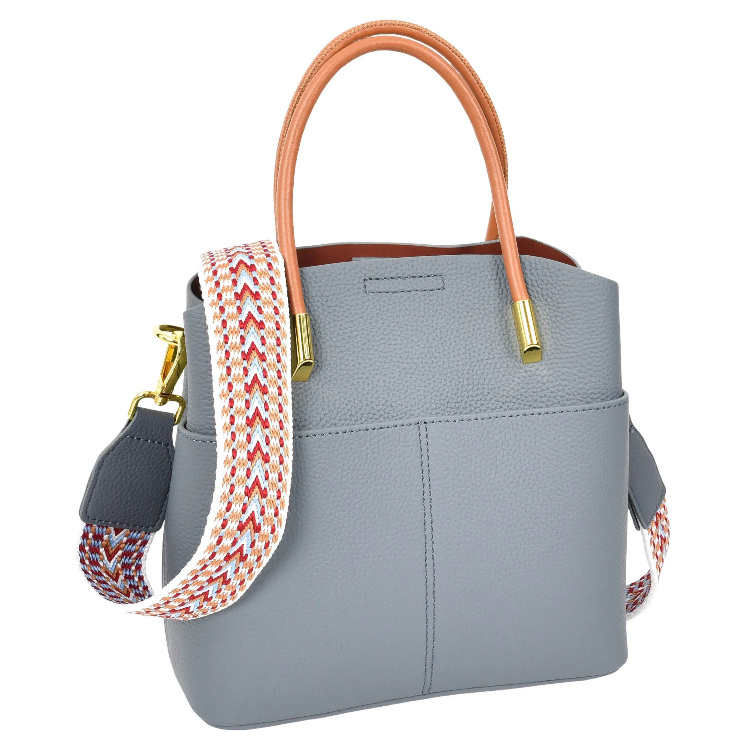 Womens Leather Top Handle Bag Ella Sky Blue