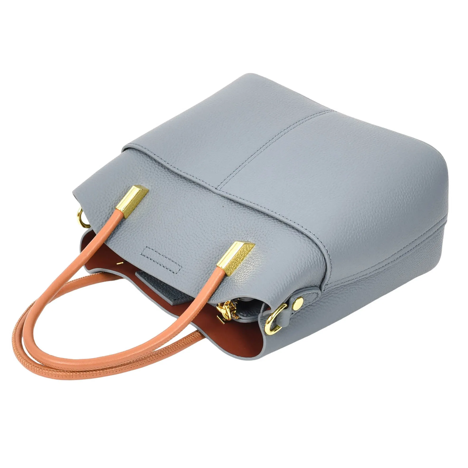 Womens Leather Top Handle Bag Ella Sky Blue