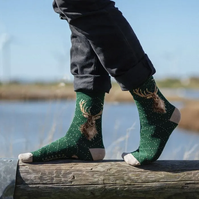 Wrendale Portrait of a Stag Mens Socks